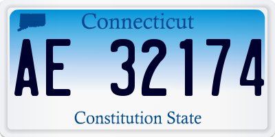 CT license plate AE32174