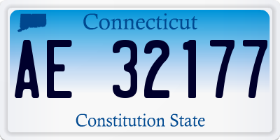 CT license plate AE32177