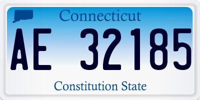 CT license plate AE32185