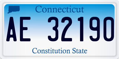 CT license plate AE32190