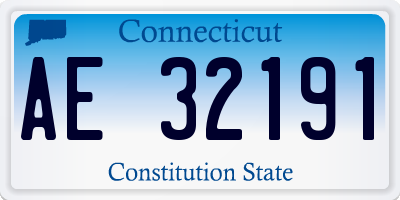 CT license plate AE32191