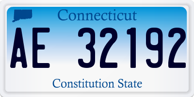 CT license plate AE32192