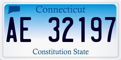 CT license plate AE32197