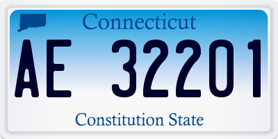 CT license plate AE32201