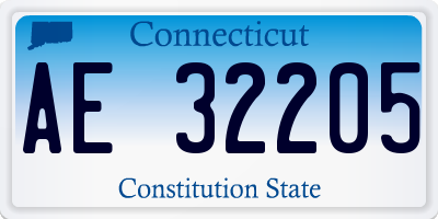 CT license plate AE32205