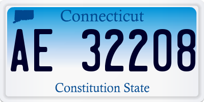 CT license plate AE32208