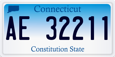 CT license plate AE32211