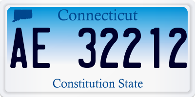 CT license plate AE32212