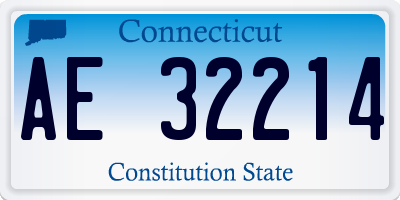 CT license plate AE32214