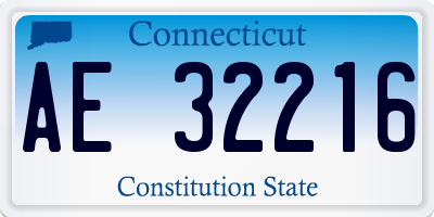 CT license plate AE32216