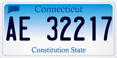 CT license plate AE32217