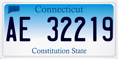 CT license plate AE32219