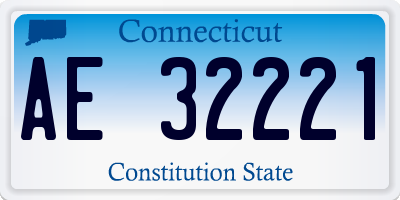 CT license plate AE32221