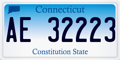 CT license plate AE32223