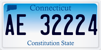 CT license plate AE32224