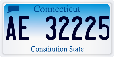 CT license plate AE32225