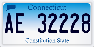CT license plate AE32228