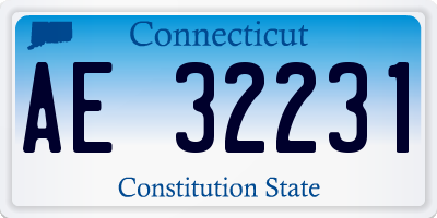 CT license plate AE32231