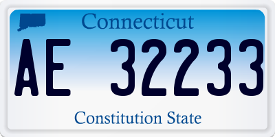 CT license plate AE32233