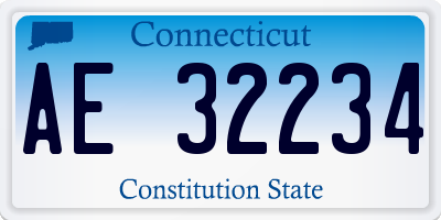 CT license plate AE32234