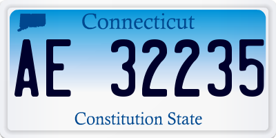 CT license plate AE32235