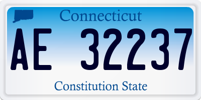 CT license plate AE32237