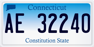 CT license plate AE32240
