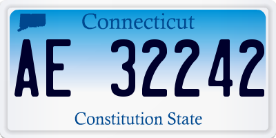 CT license plate AE32242