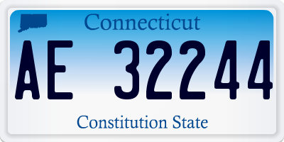 CT license plate AE32244