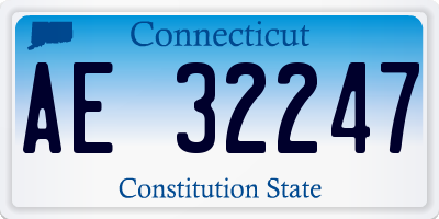 CT license plate AE32247