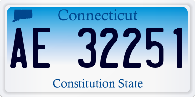 CT license plate AE32251