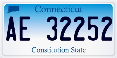 CT license plate AE32252