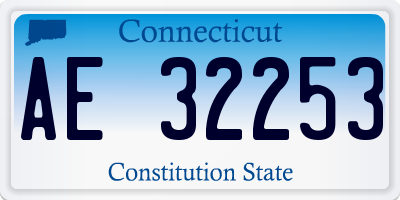 CT license plate AE32253