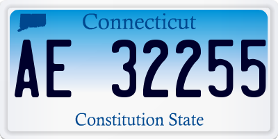 CT license plate AE32255