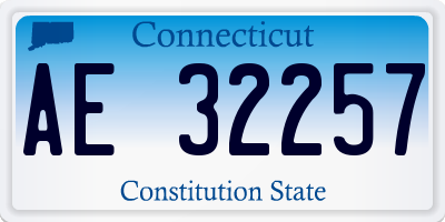 CT license plate AE32257