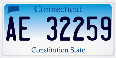 CT license plate AE32259
