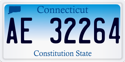CT license plate AE32264