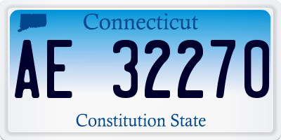 CT license plate AE32270
