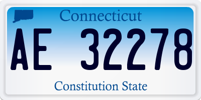 CT license plate AE32278