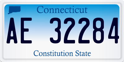 CT license plate AE32284