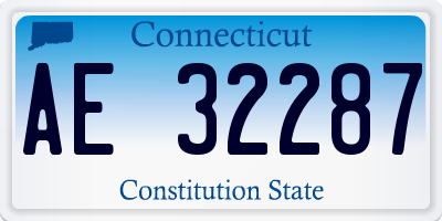 CT license plate AE32287