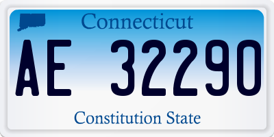 CT license plate AE32290