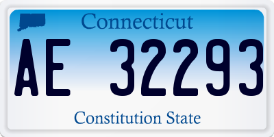 CT license plate AE32293