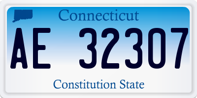 CT license plate AE32307
