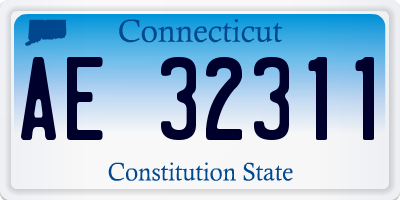 CT license plate AE32311