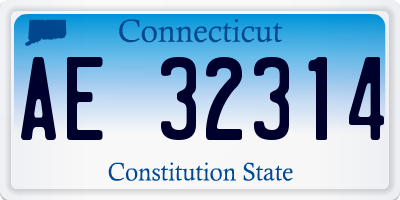 CT license plate AE32314