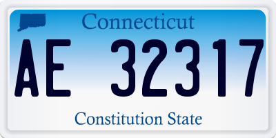 CT license plate AE32317