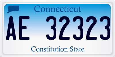 CT license plate AE32323