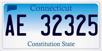 CT license plate AE32325