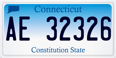 CT license plate AE32326